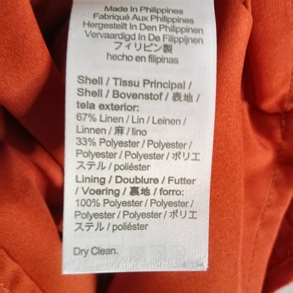 Re- Imagined by J.Crew Tank Sheath Dress Solid Rust Linen Blend SZ Petite 8P - Picture 11 of 11